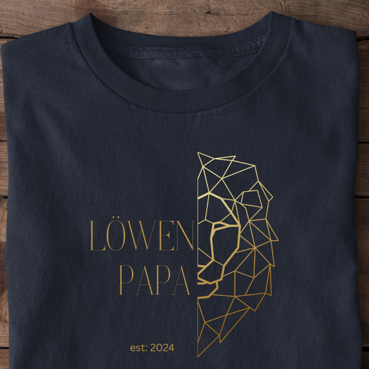 Löwen Papa, Line Art, Datum personalisierbar - Premium Shirt